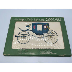 Pack of 6 prints. Early American Carriages. 1954 Nice Condition Missing Two